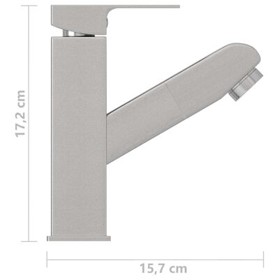 vidaXL Robinet chiuvetă de baie retractabil, argintiu, 157x172 mm