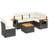 vidaXL Set mobilier de grădină cu perne, 6 piese, negru, poliratan