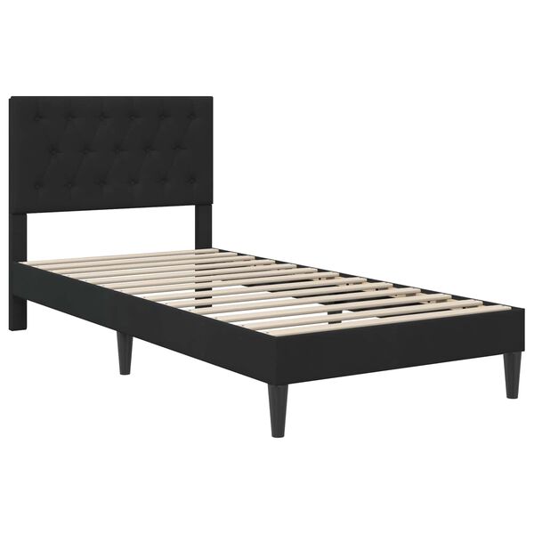 vidaXL Cadru de pat cu saltea cu headboard Negru 80 x 200 cm Catifea