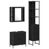 vidaXL Unități de vanitate pentru baie 3 buc. Negru 33 x 33 x 185,5 cm