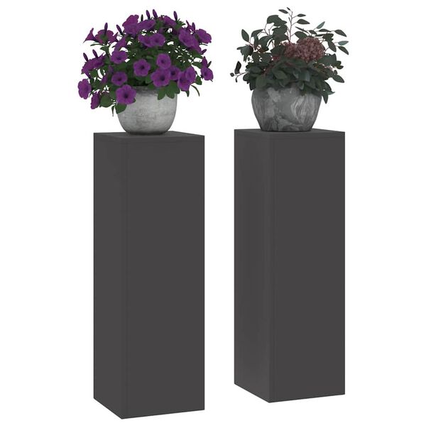 vidaXL Suport pentru plante 2 pcs Negru 24 x 24 x 75 cm Oțel