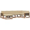 vidaXL Set de canapele de exterior cu pernă 6 pcs Natural și Bej