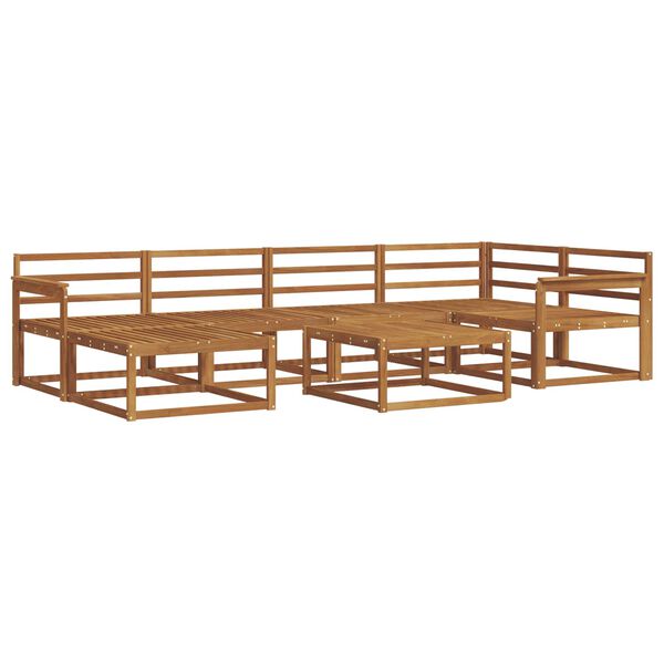 vidaXL Set de canapele de exterior 7 pcs natural Lemn Solid de Acacia