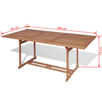 vidaXL Set mobilier de exterior, 7 piese, lemn masiv de tec
