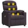 vidaXL Fotoliu de masaj electric, maro închis, material textil