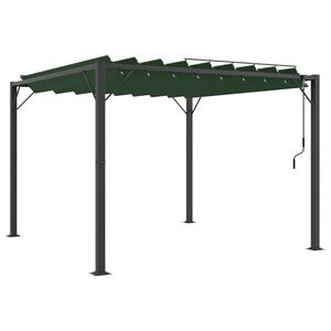 vidaXL Gazebo cu acoperiș mobil Verde 3 x 3 x 2,14 m