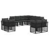 vidaXL Set de canapele de exterior cu pernă 11 pcs Negru și Gri &icirc;nchis