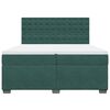 vidaXL Pat box spring cu saltea, verde &icirc;nchis, 200x200 cm, catifea