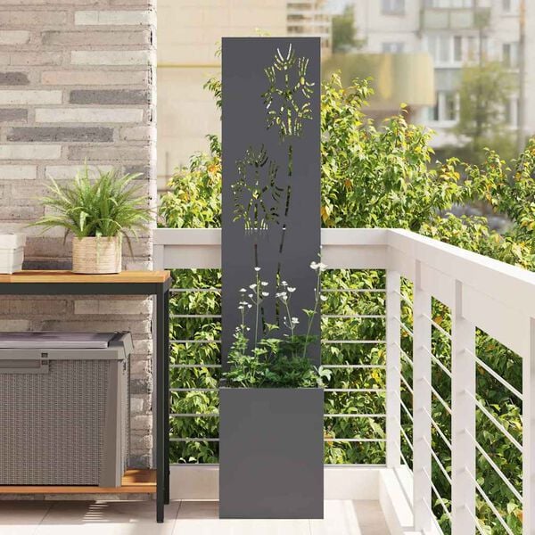 vidaXL Ecran de intimitate pentru grădină Floral Antracit 32 x 150 cm