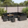 vidaXL Set de canapele pentru grădină 12 pcs Negru Poli Rattan