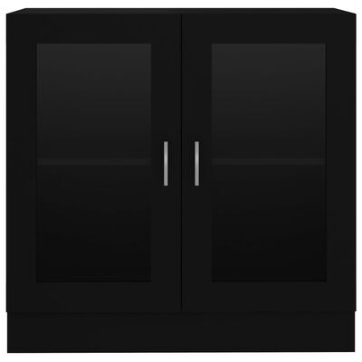 vidaXL Dulap cu vitrină, negru, 82,5 x 30,5 x 80 cm, PAL