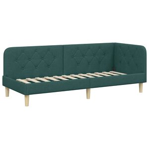 vidaXL Cadru de pat colțar Verde &icirc;nchis 80 x 200 cm țesătură