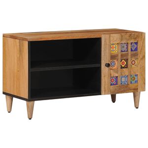 vidaXL Cabinet TV cu ușă natural 80 x 31,5 x 46 cm Lemn de mango solid