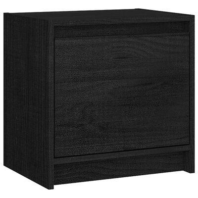 vidaXL Noptiere, negru, 2 buc., 40x30,5x40 cm, lemn masiv de pin