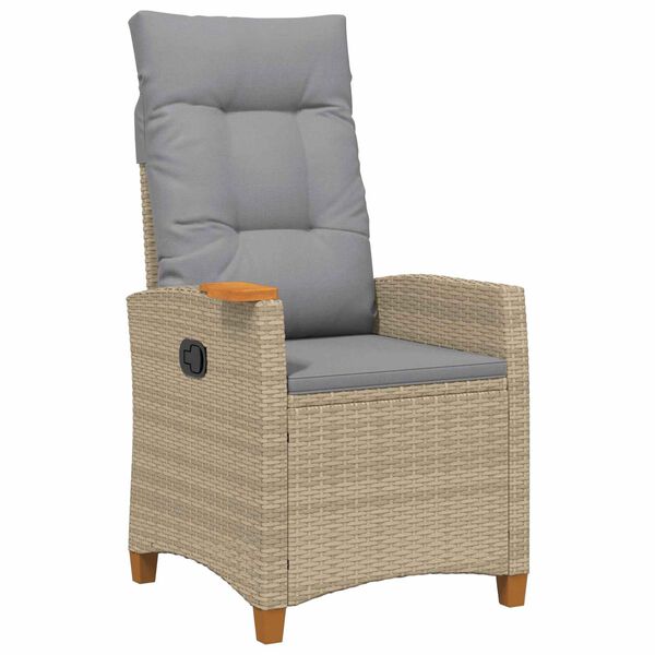 vidaXL Scaun reclinabil cu placă pentru ceai cu pernă 62 x 64 x 112 cm