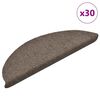 vidaXL Covorașe autoadezive pentru scări, 30 buc., 56x17x3 cm, bej, semirotunde