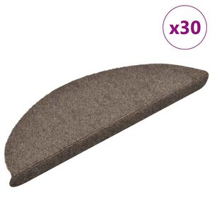 vidaXL Covorașe autoadezive pentru scări, 30 buc., 56x17x3 cm, bej, semirotunde
