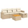 vidaXL Set canapele de grădină cu perne, 6 piese, bej, poliratan