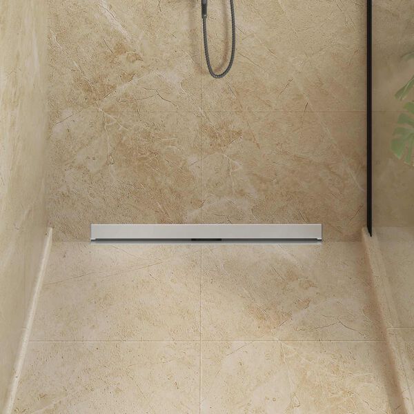 vidaXL Drenaj pentru Duș Montat pe Perete Argintiu 80 cm