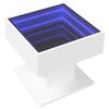 vidaXL Măsuță de cafea cu LED, alb, 50x50x45 cm, lemn prelucrat