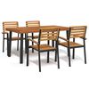 vidaXL Set mobilier de grădină, 5 piese, lemn masiv de acacia și metal