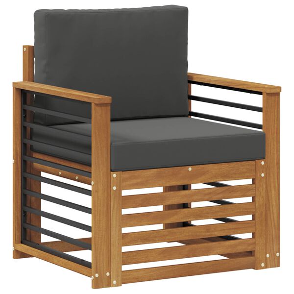 vidaXL Set de canapele de exterior cu pernă natural 71 x 63 x 73 cm