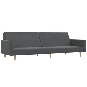 vidaXL Canapea extensibilă cu 2 locuri, gri deschis, țesătură