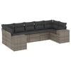vidaXL Set canapele de grădină, 7 piese, cu perne, gri, poliratan