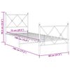 vidaXL Cadru de pat metalic cu tăblie de cap/picioare, alb, 75x190 cm