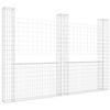 vidaXL Coș gabion &icirc;n formă de U cu 3 st&acirc;lpi, 260x20x200 cm, fier