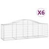 vidaXL Coșuri gabion arcuite 6 buc, 200x50x60/80 cm, fier galvanizat