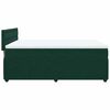 vidaXL Pat box spring cu saltea, verde &icirc;nchis, 140x190 cm, catifea