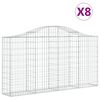 vidaXL Coșuri gabion arcuite 8 buc, 200x30x100/120 cm fier galvanizat