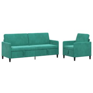 vidaXL Set de canapea cu spațiu de depozitare 2 buc. Turcoaz Poliester
