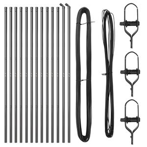 vidaXL Stâlpi de Gard Manual 13 pcs Gri Ø32mm 210 cm Oțel galvanizat