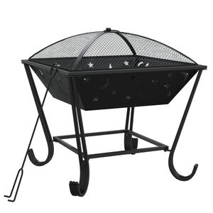 vidaXL Vatră de foc cu vătrai, 50 cm, oțel, XXL