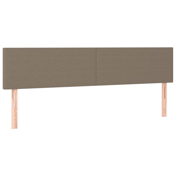 vidaXL Tăblie de pat cu LED, gri taupe, 180x5x78/88 cm, textil