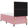 vidaXL Pat cu arcuri cu saltea cu headboard Roz 90 x 190 cm țesătură