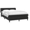 vidaXL Pat box spring cu saltea, negru, 160x210 cm, catifea