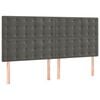vidaXL Tăblie de pat gri &icirc;nchis 180x5x118/128 cm catifea