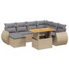 vidaXL Set canapele de grădină, 8 piese, cu perne, bej, poliratan