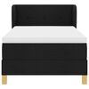 vidaXL Pat cu arcuri cu saltea cu headboard Negru 90 x 190 cm țesătură