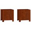 vidaXL Jardinieră cu picioare, 2 buc, ruginiu, 30x30x30cm, oțel corten
