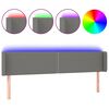 vidaXL Tăblie de pat cu LED, gri &icirc;nchis, 203x16x78/88 cm, textil