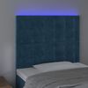 vidaXL Tăblie de pat cu LED, albastru &icirc;nchis, 100x5x118/128cm, catifea