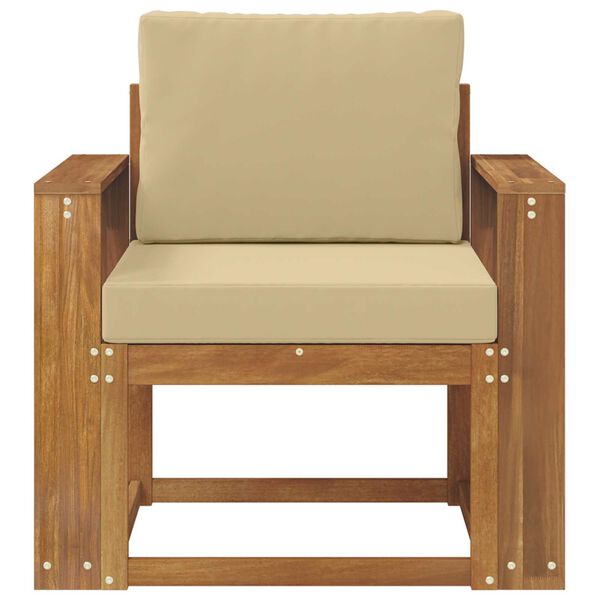 vidaXL Canapea de exterior Lemn de acacia solid și poliester natural