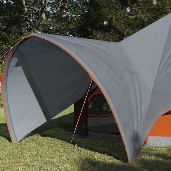 vidaXL Cort Teepee cu acoperiș Gri și Portocalie 600 x 600 x 347 cm