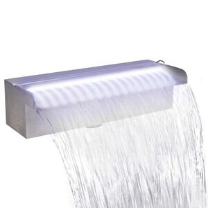 vidaXL F&acirc;nt&acirc;nă piscină dreptunghiulară LED-uri 30 cm oțel inoxidabil