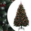 vidaXL Brad de Crăciun artificial verde cu glob 150 cm 150 LED-uri