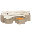 vidaXL Set canapele de grădină, 7 piese, cu perne, bej, poliratan